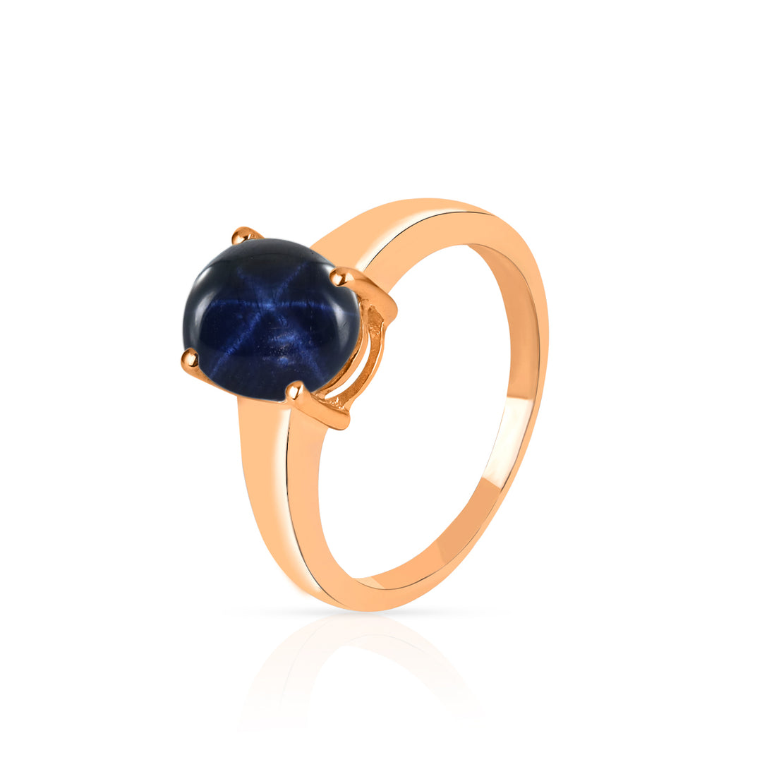 Diffusion Blue Star Cabochon Silver Ring