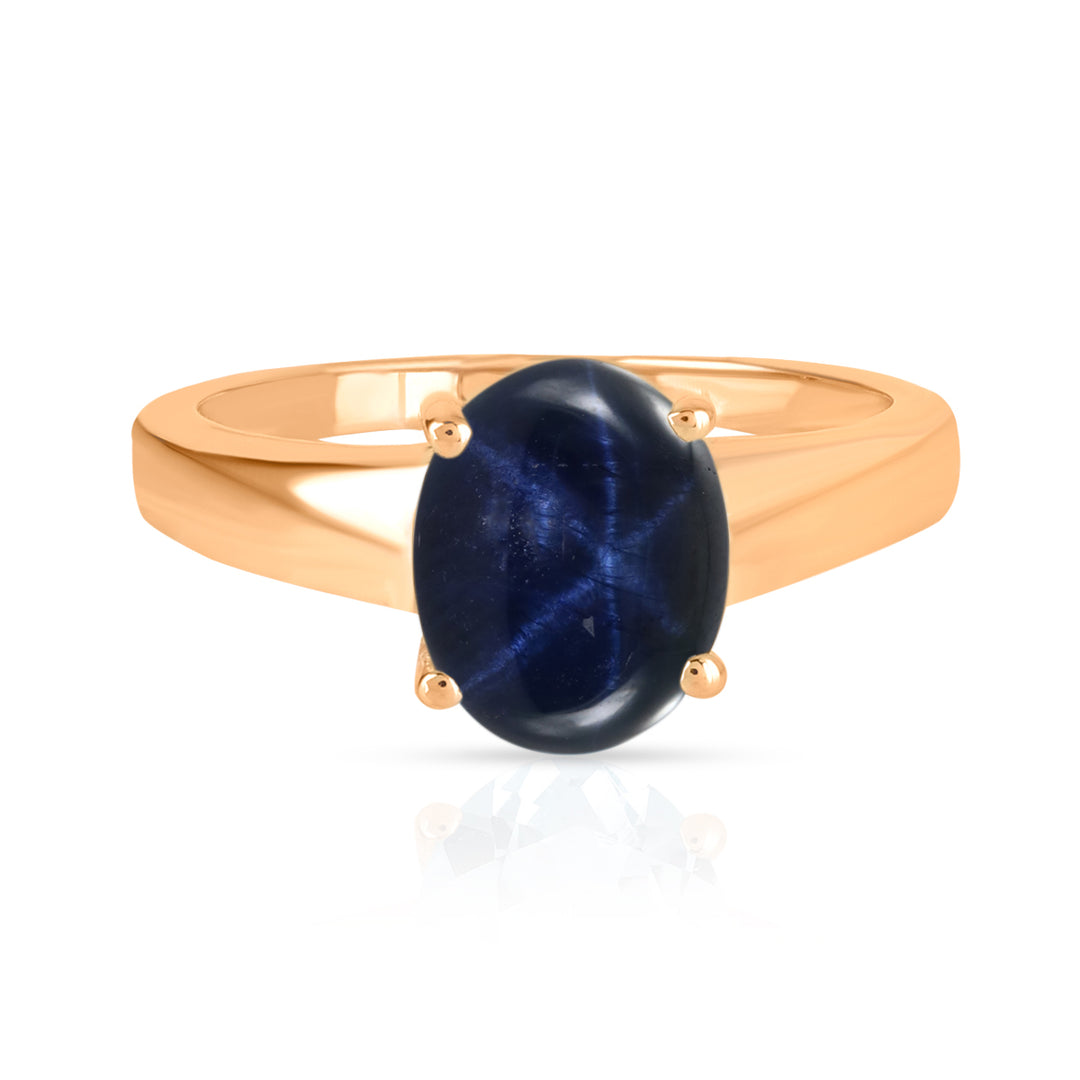 Diffusion Blue Star Cabochon Silver Ring