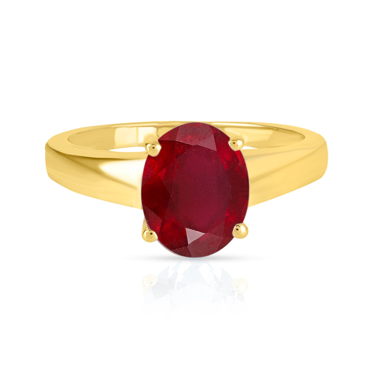 Ruby Solitaire Silver Ring