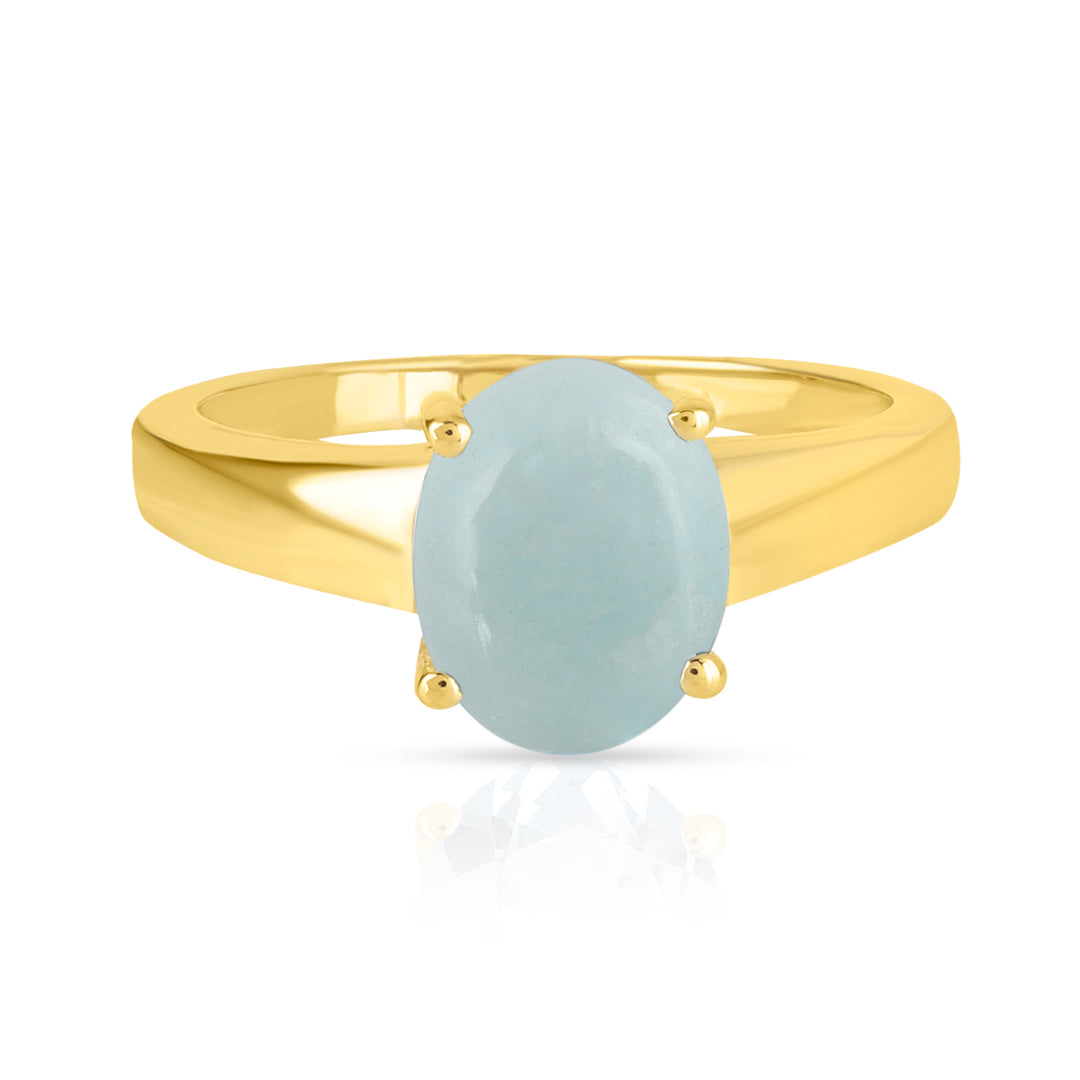 Aquamarine Cabochon Silver Ring