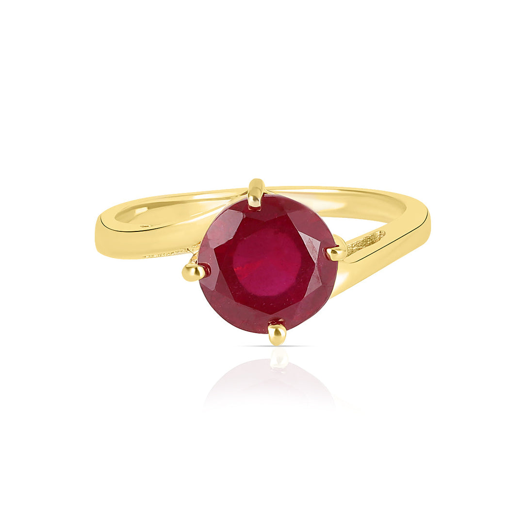 Ruby Solitaire Silver Ring