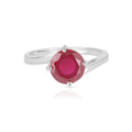 Ruby Solitaire Silver Ring