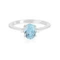 Blue Topaz with Accents Silver Ring