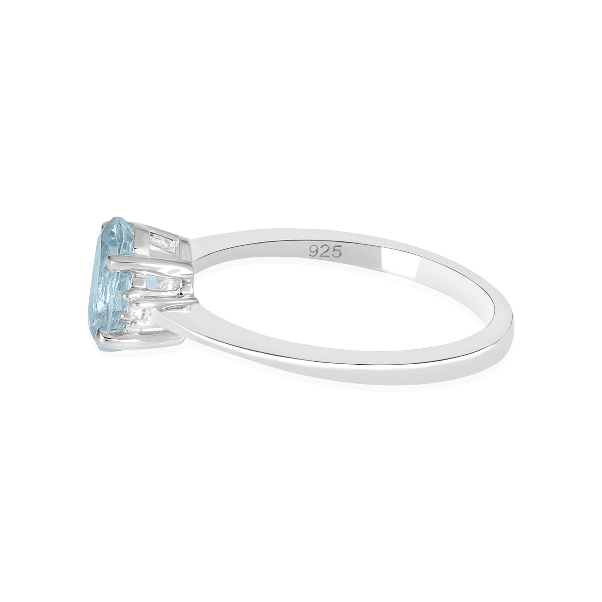 Blue Topaz with Accents Silver Ring