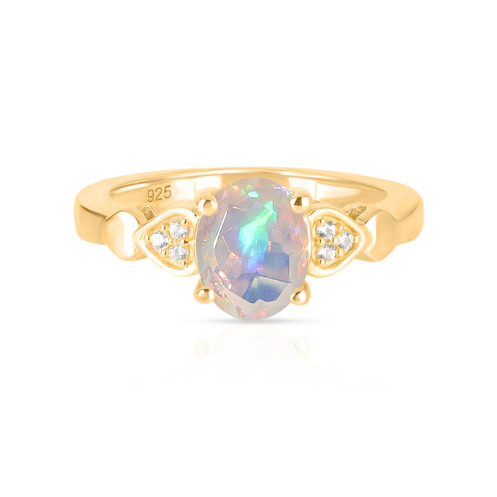Ethiopian Opal with Accents Silver Ring
