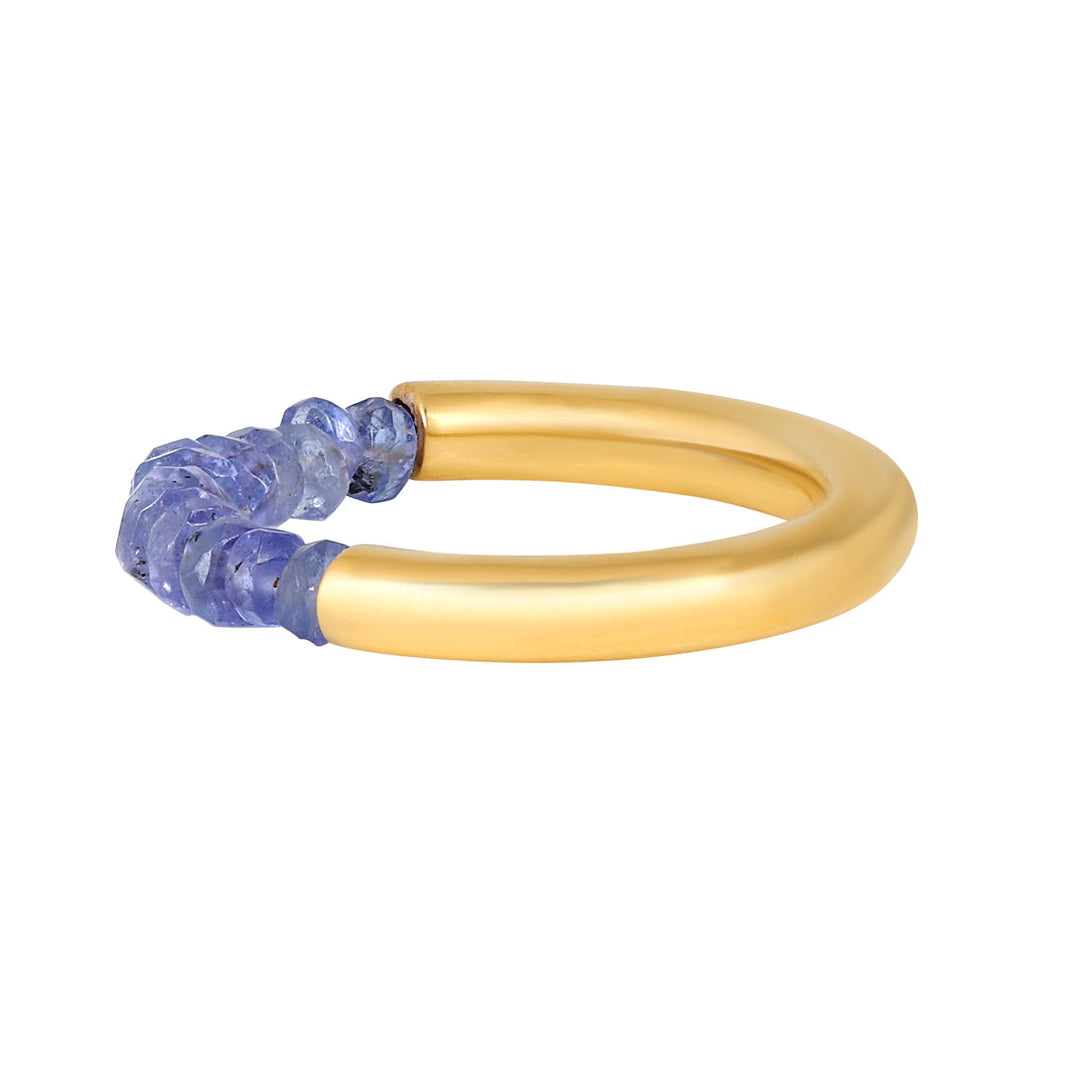 Tanzanite Beads Silver Ring