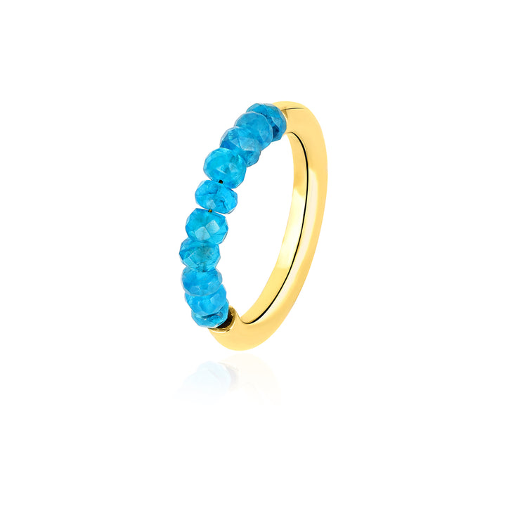 Apatite Beads Silver Ring