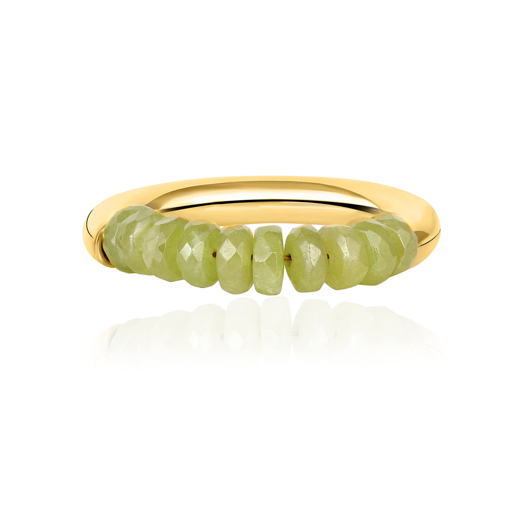 Sphene Beads Silver Ring