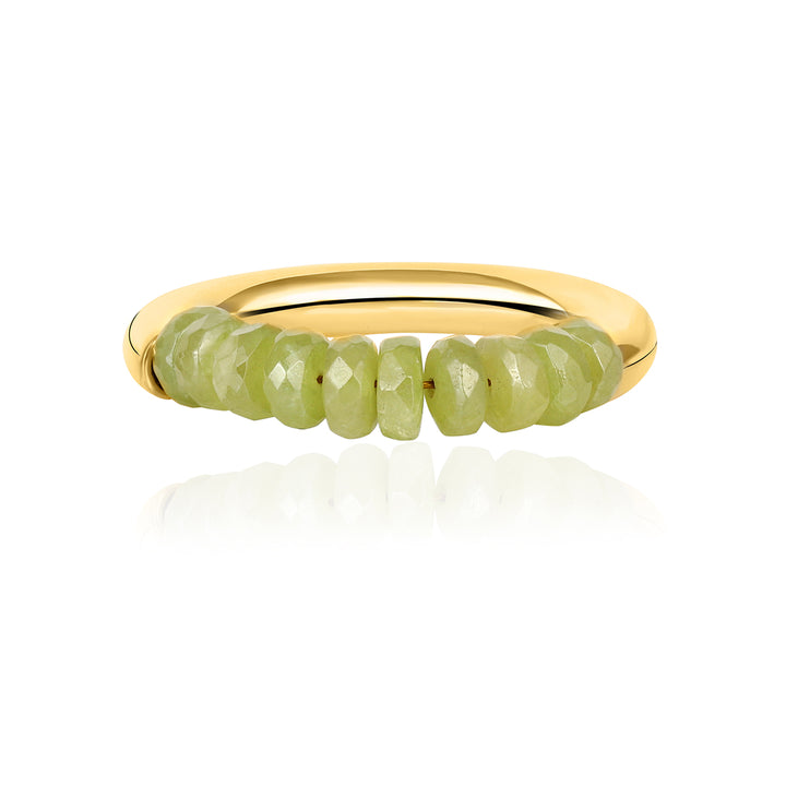 Sphene Beads Silver Ring