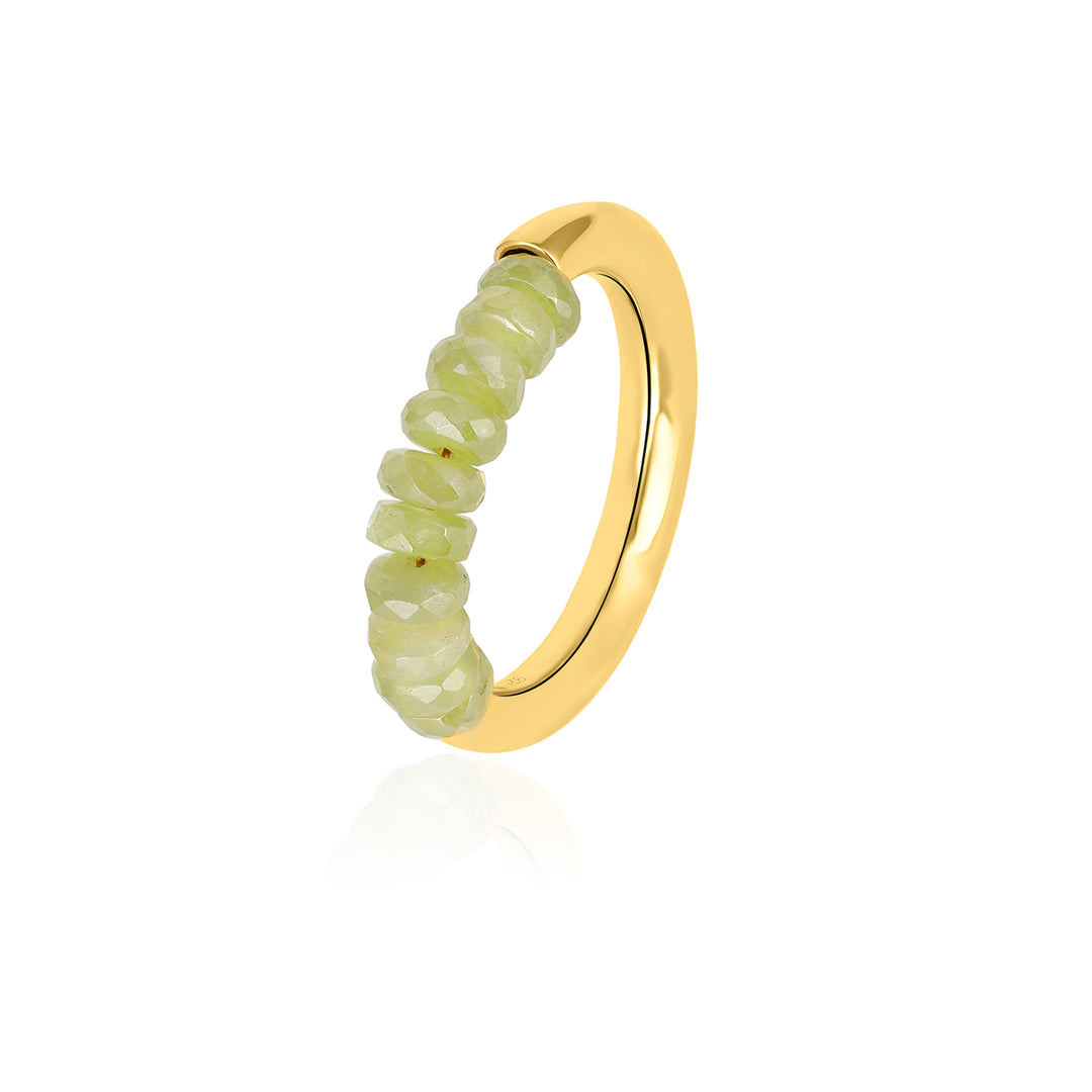 Sphene Beads Silver Ring