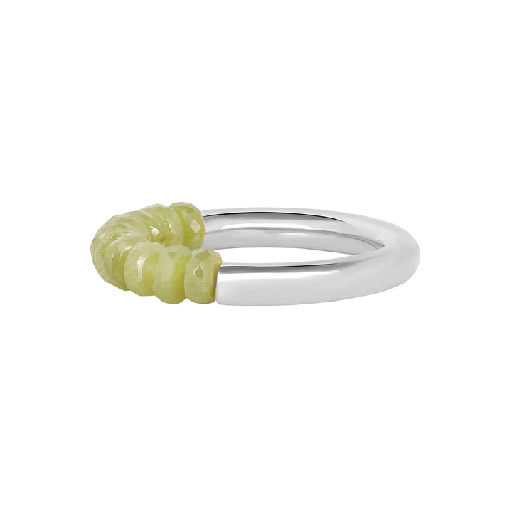 Sphene Beads Silver Ring