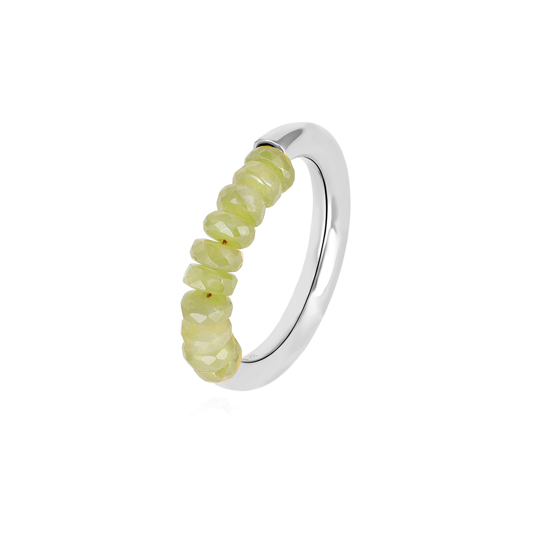 Sphene Beads Silver Ring