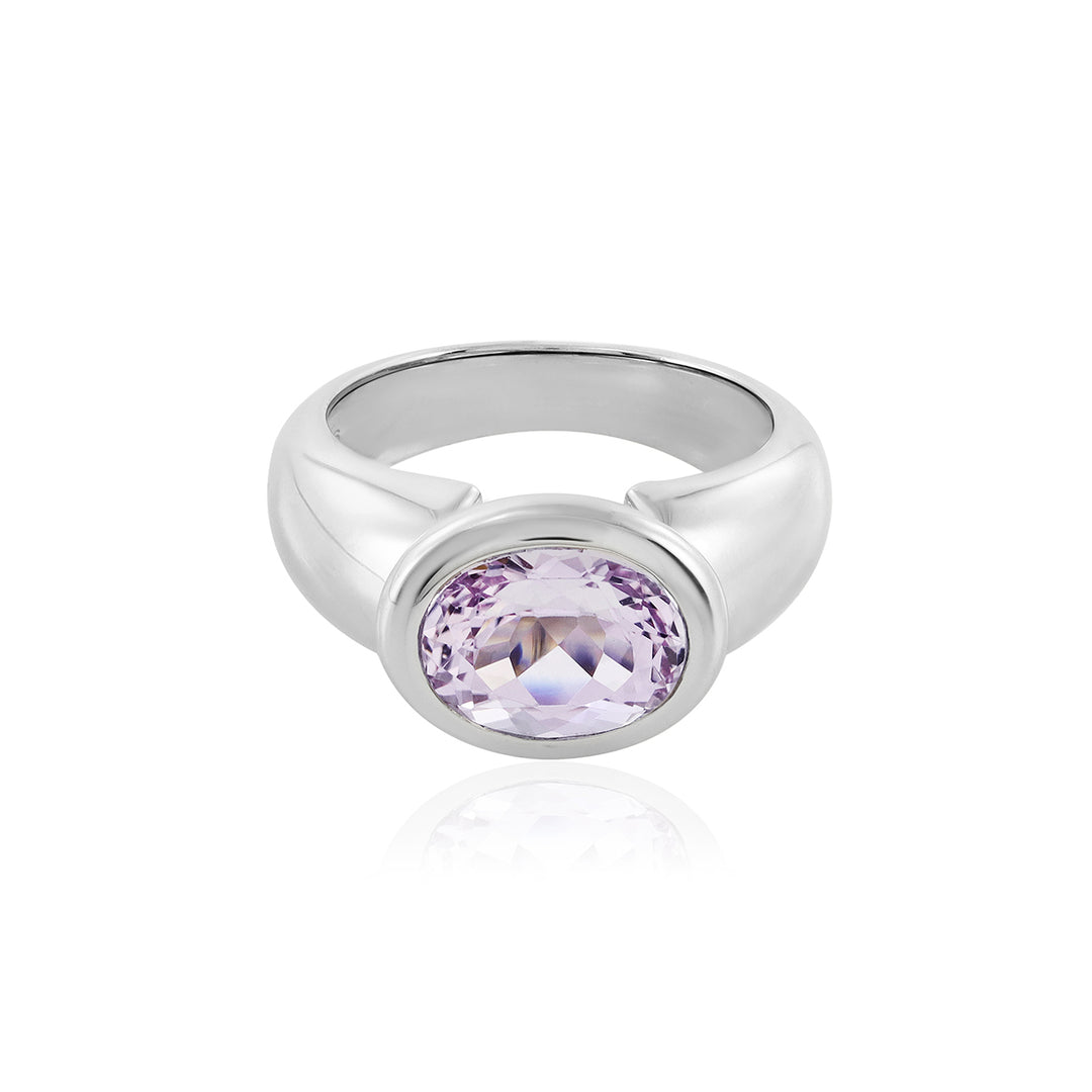 Kunzite Silver Ring