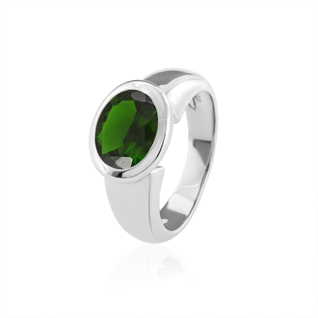 Chrome Diopside Silver Ring