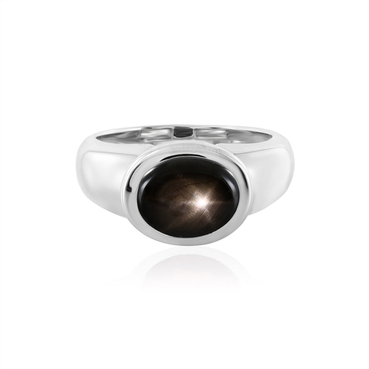 Black Star Sapphire Silver Ring