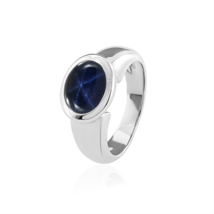 Diffusion Blue Star Silver Ring