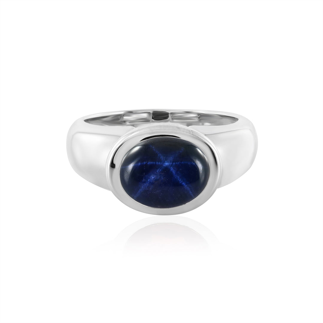 Diffusion Blue Star Silver Ring