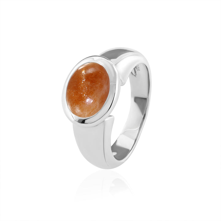 Sunstone Silver Ring