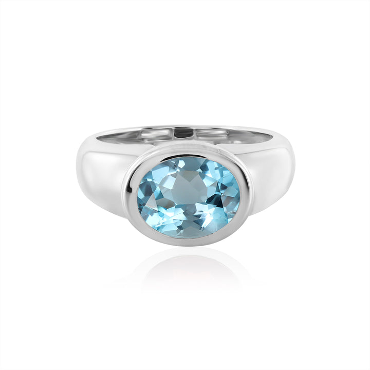 Sky Blue Topaz Silver Ring