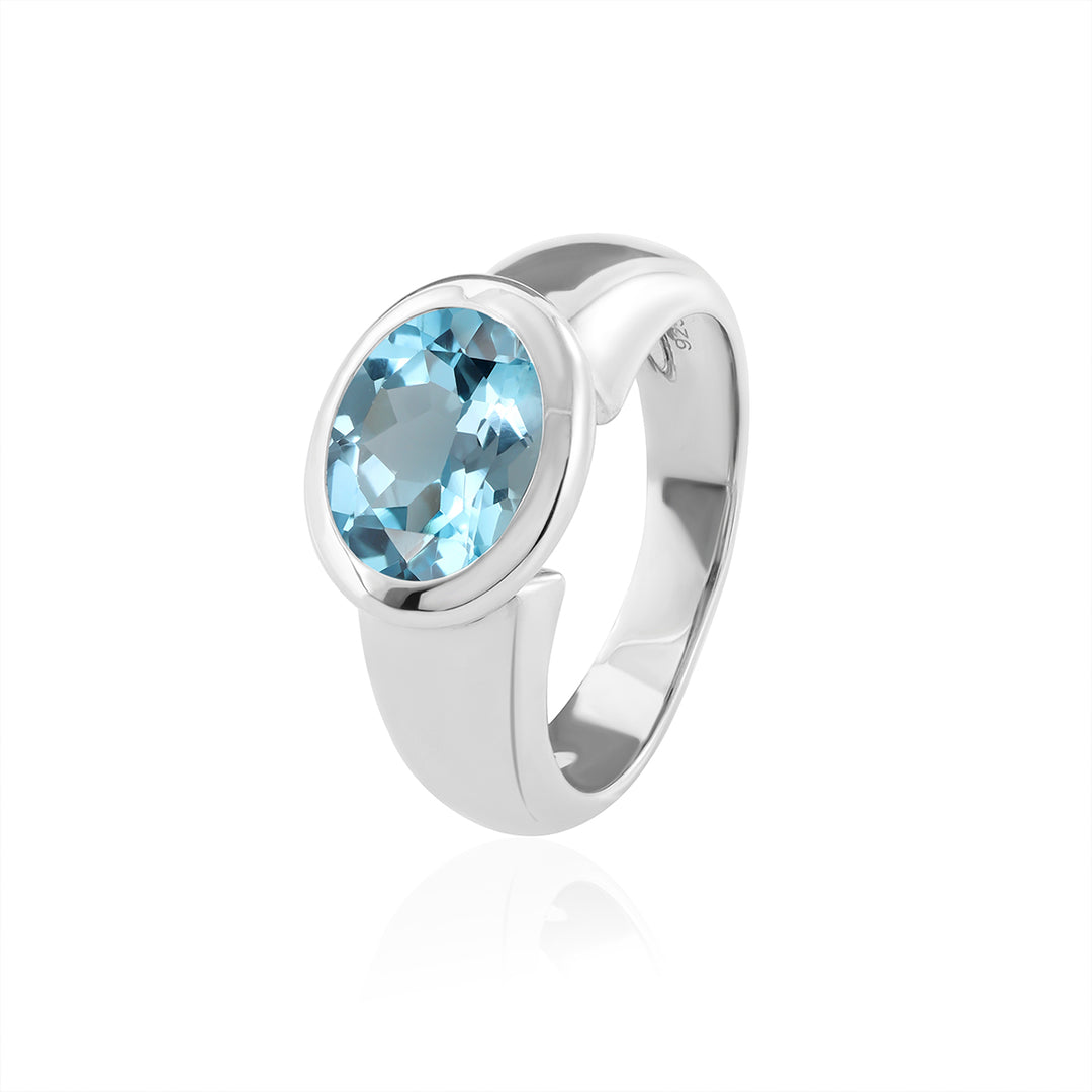 Sky Blue Topaz Silver Ring