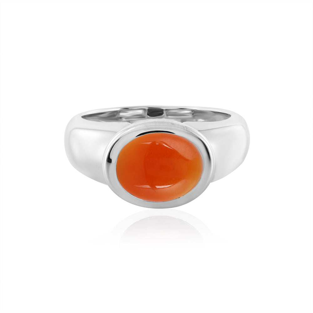 Red Onyx Silver Ring