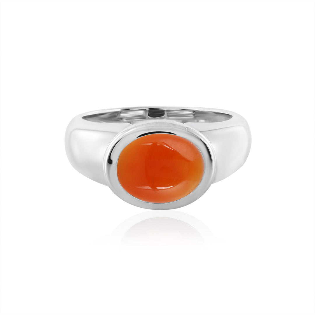 Red Onyx Silver Ring