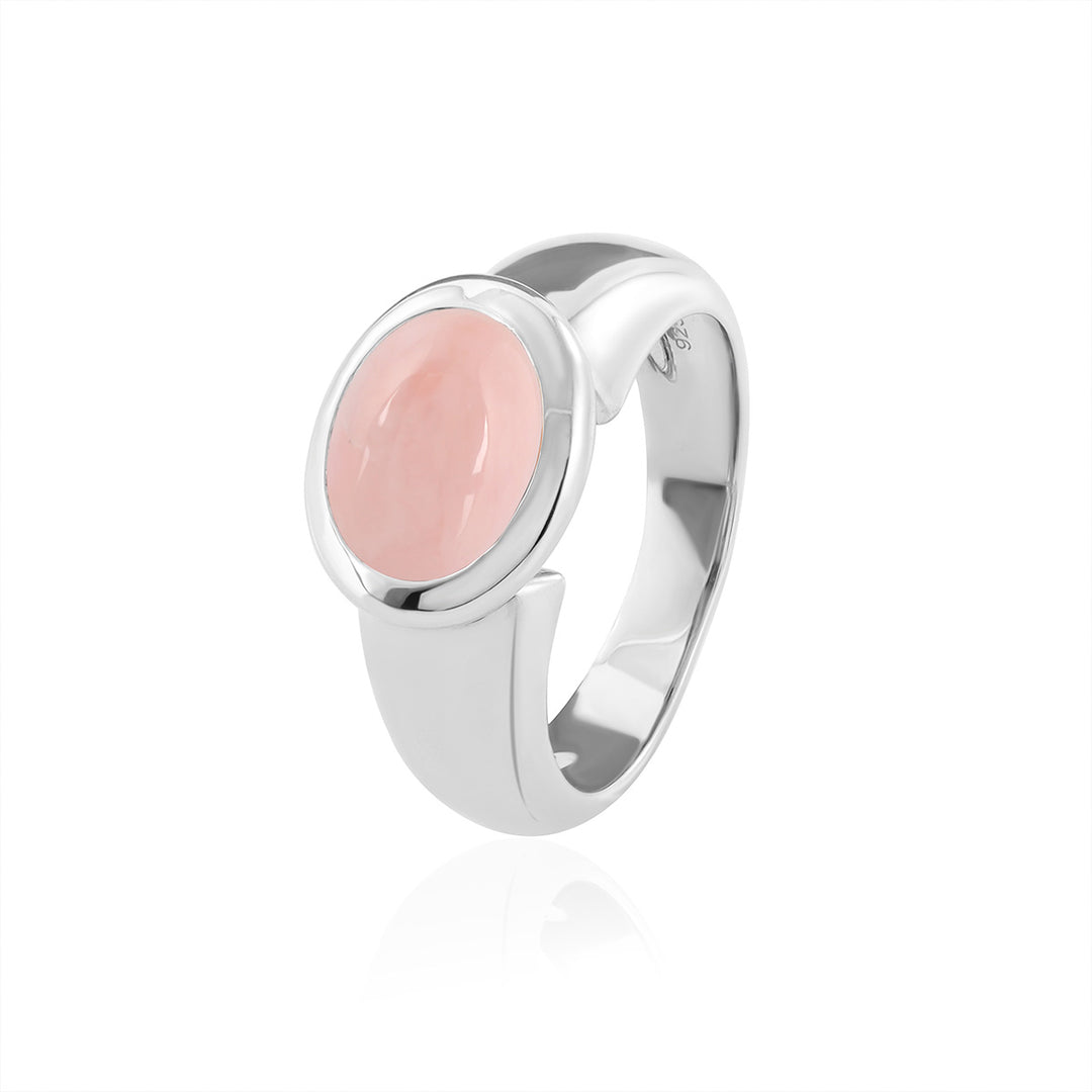 Pink Opal Silver Ring