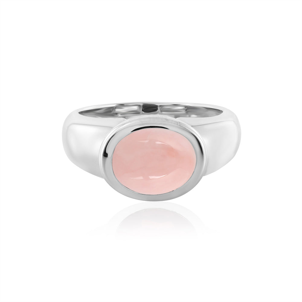 Pink Opal Silver Ring