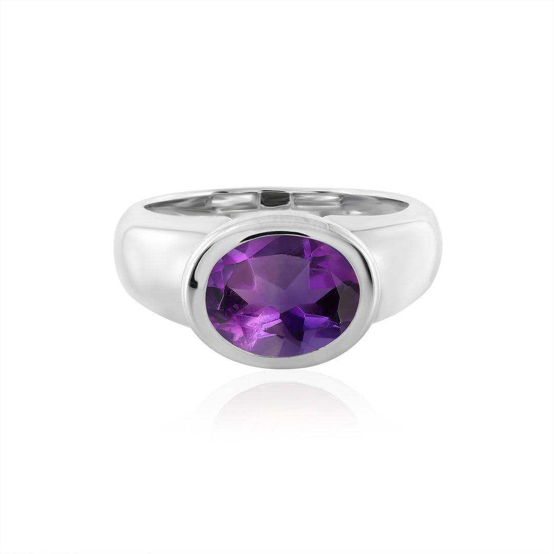 Amethyst Silver Ring