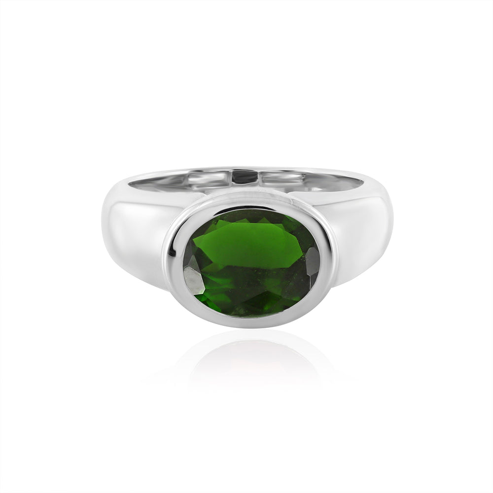 Chrome Diopside Silver Ring