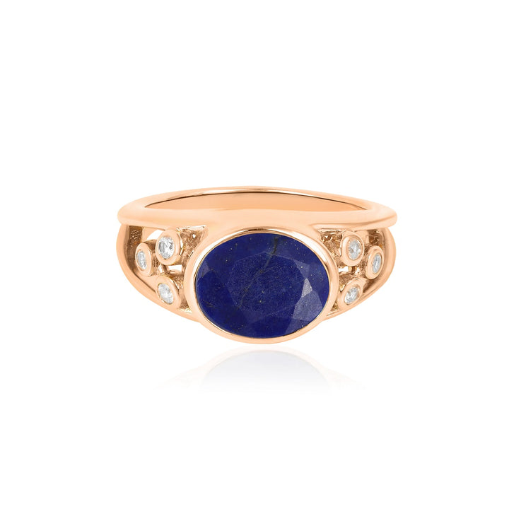 Lapis Lazuli and Zircon Silver Ring