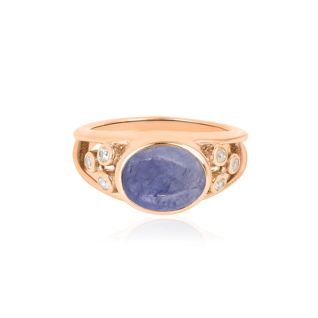 Tanzanite and Zircon Silver Ring