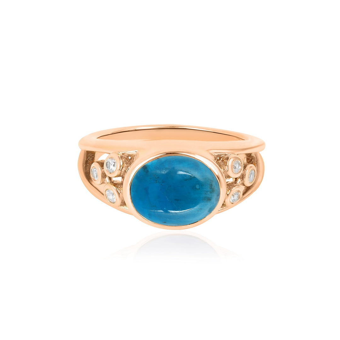 Neon Apatite and Zircon Silver Ring