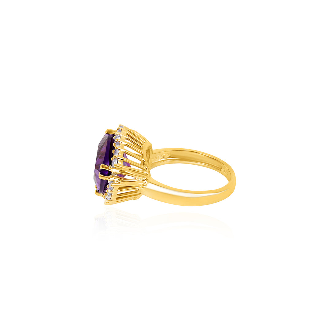 Amethyst and Tanzanite Silver Ring