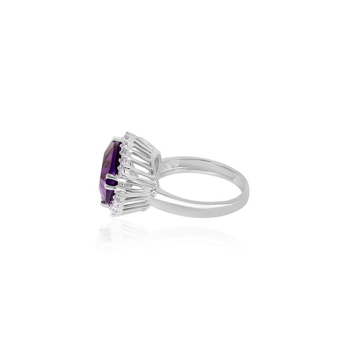 Amethyst and Tanzanite Silver Ring