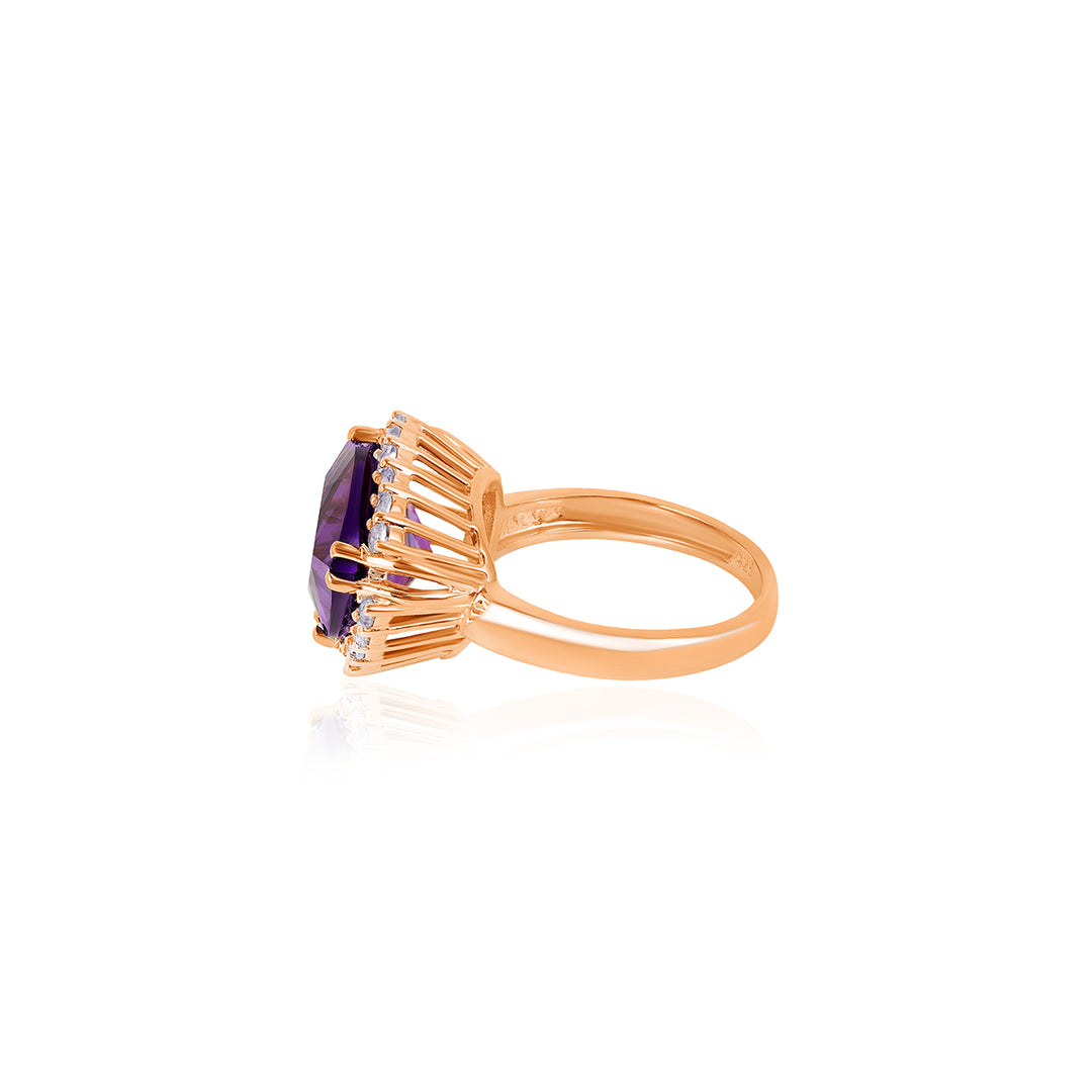 Amethyst and Tanzanite Silver Ring