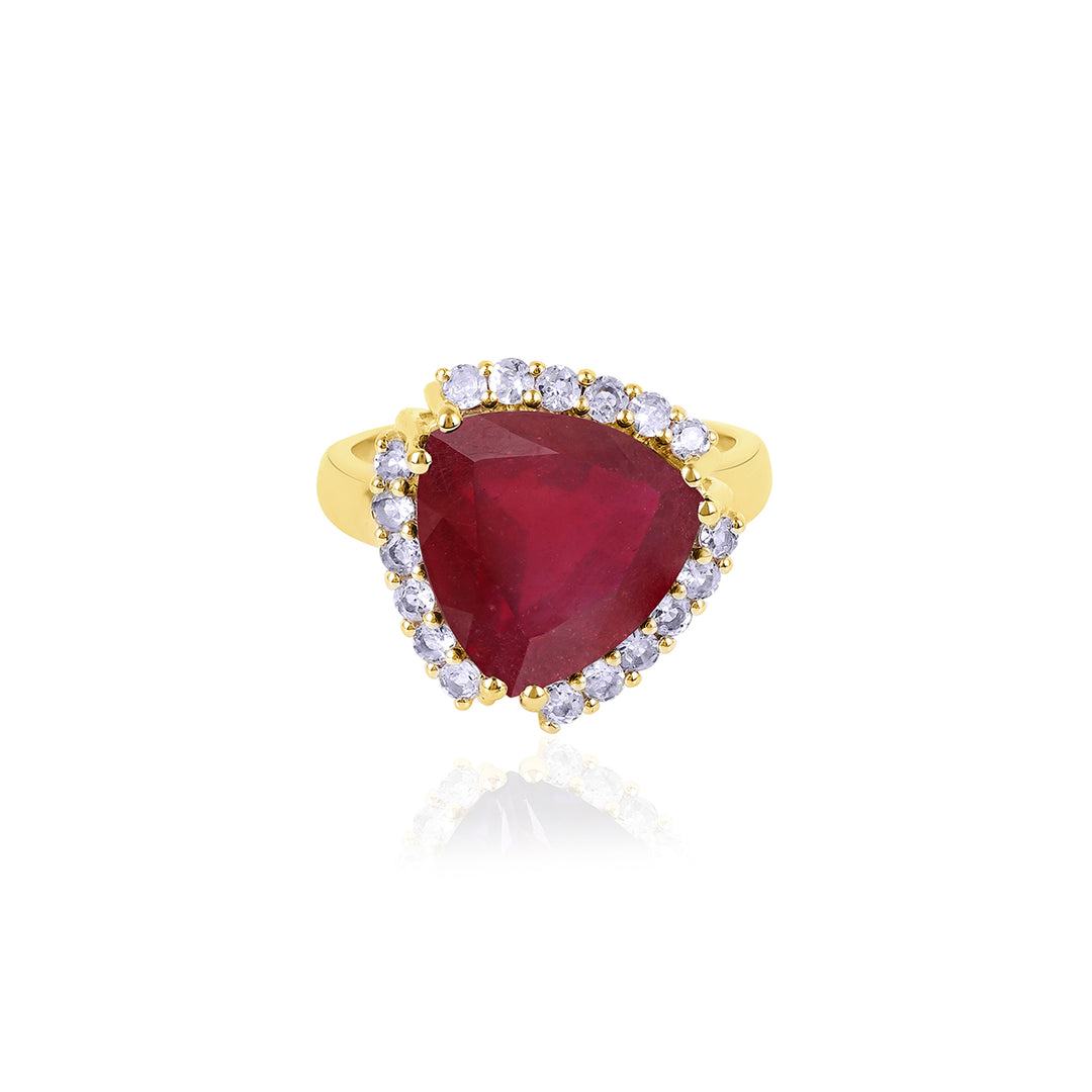 Ruby and Tanzanite Silver Ring