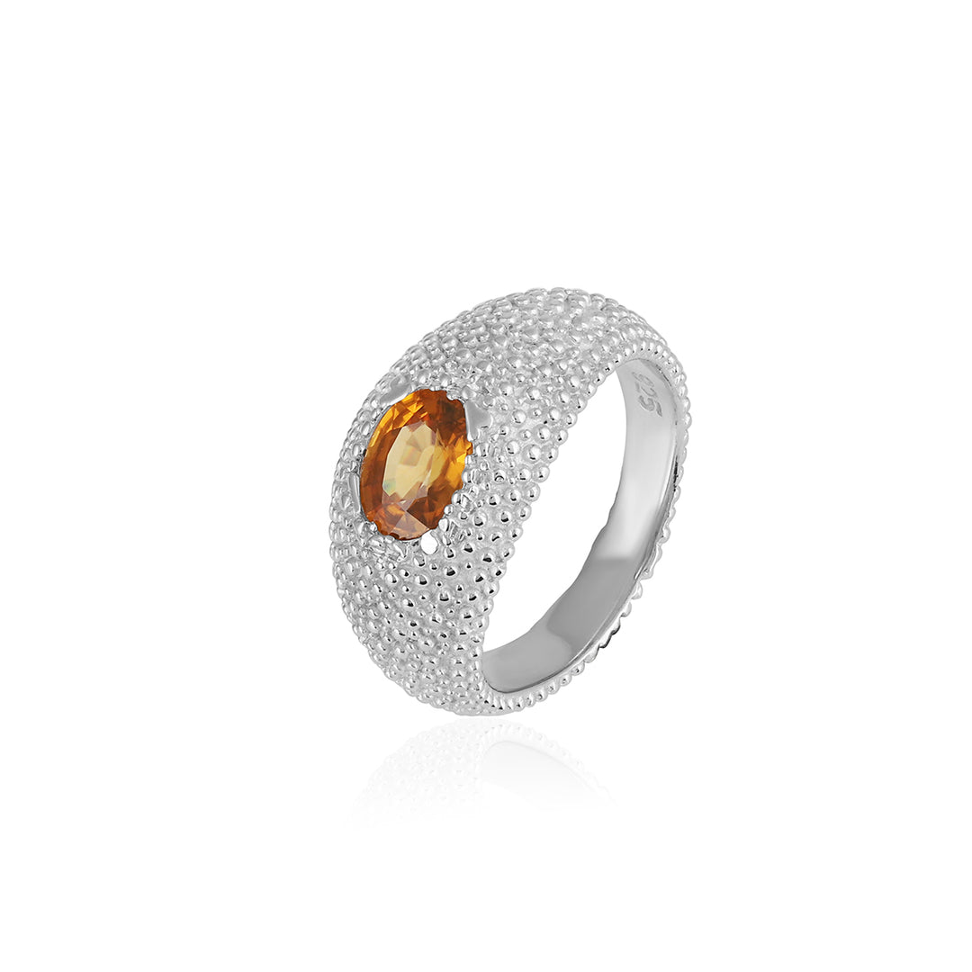 Mandarin Zircon Silver Ring