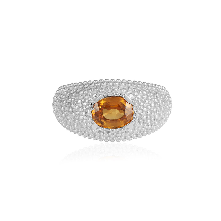 Mandarin Zircon Silver Ring
