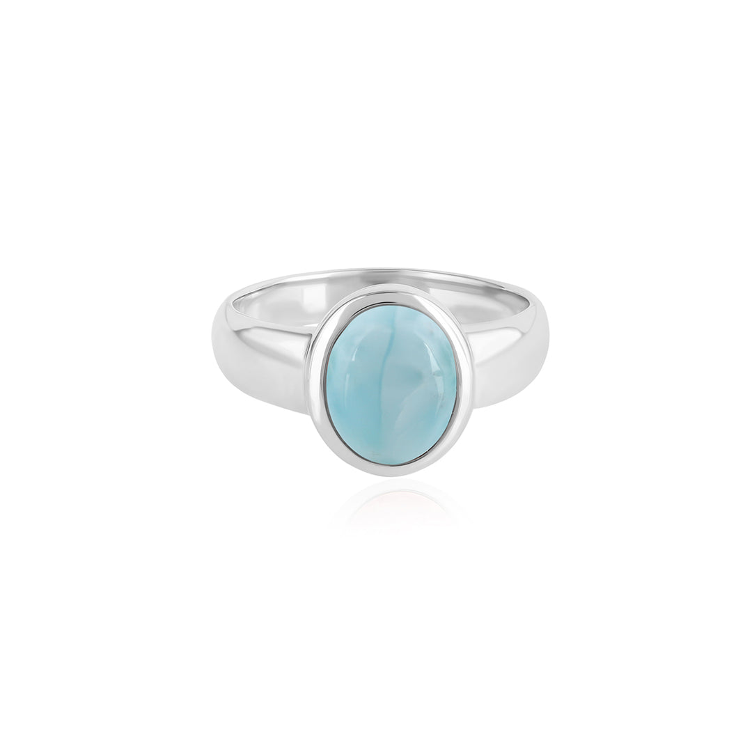 Larimar 925 Silver Ring