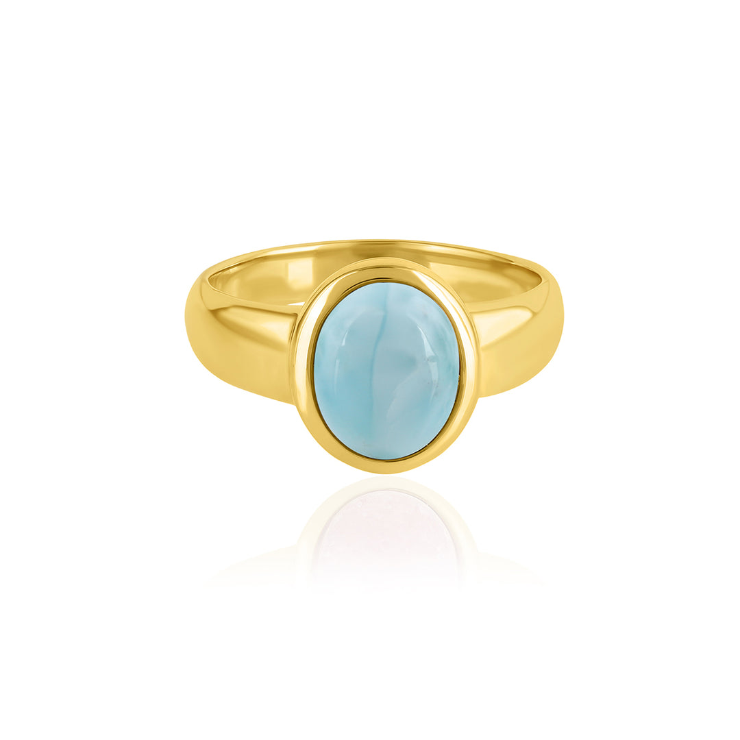 Larimar 925 Silver Ring