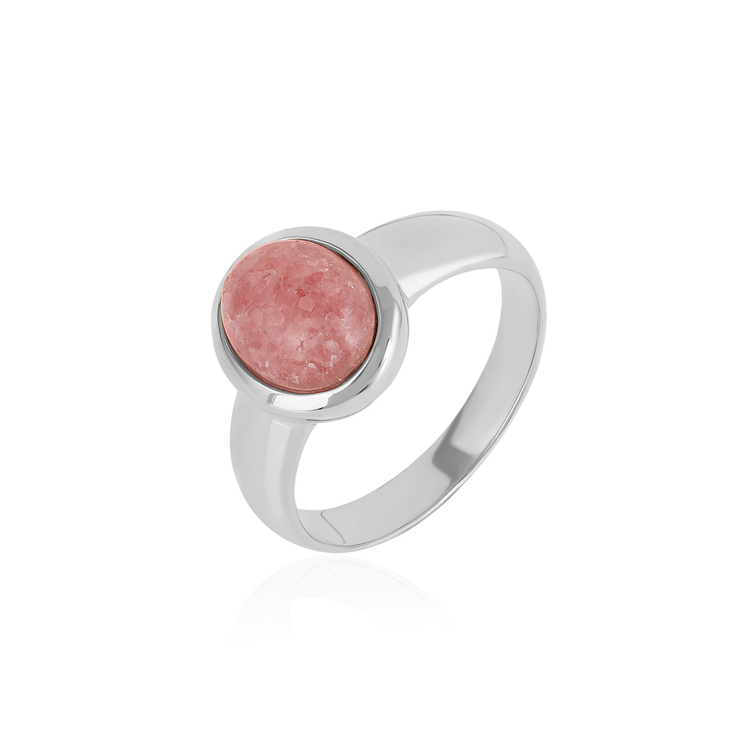 Rhodochrosite Silver Ring