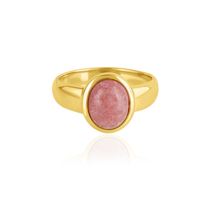 Rhodochrosite Silver Ring