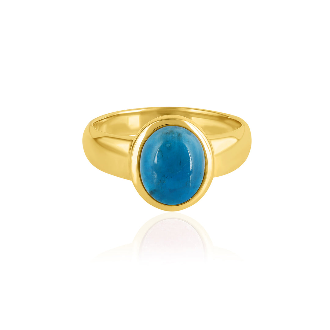 Neon Apatite Silver Ring