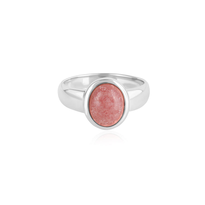 Rhodochrosite Silver Ring