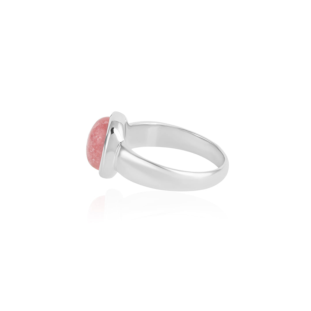 Rhodochrosite Silver Ring