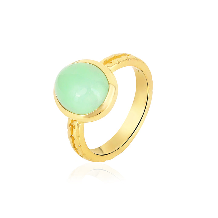 Chrysoprase Cabochon Silver Ring