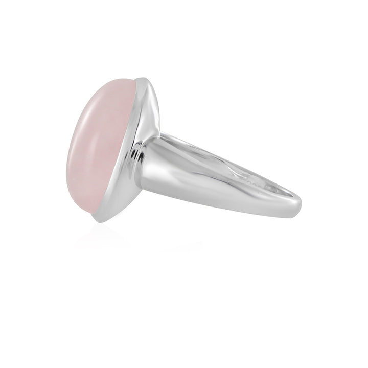 Sterling Silver Rose Quartz Cabochon Ring