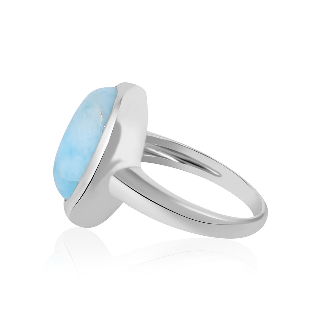 Larimar Cabochon Silver Ring