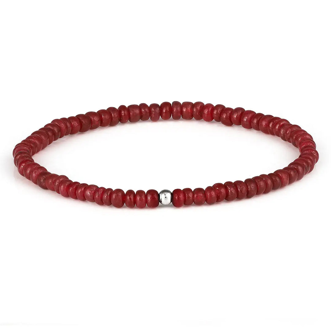 Ruby Beads Stretchable Bracelet